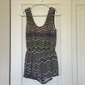Xhilaration Colorful Chevron Romper
